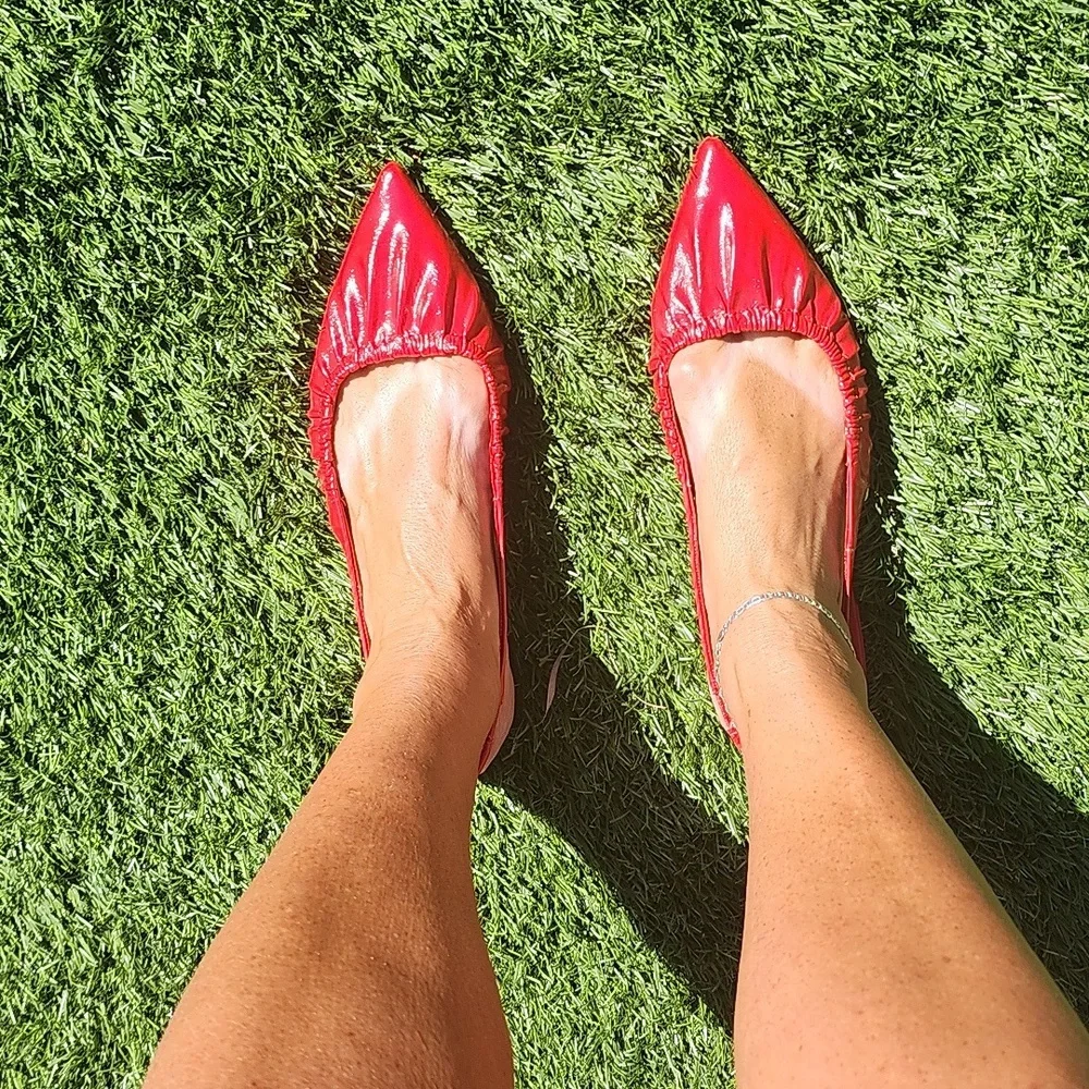 Aldo Red Pointed Toe Flats